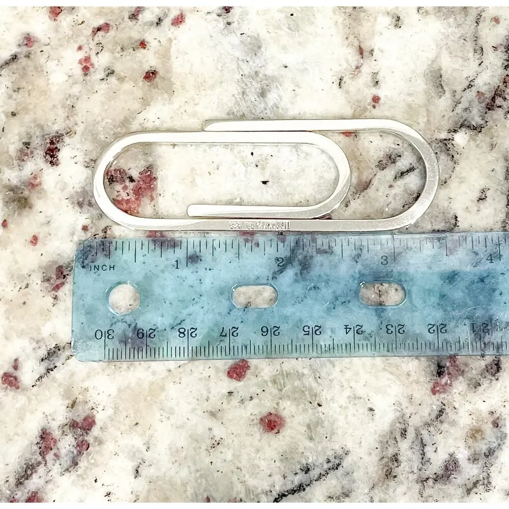Tiffany & Co. Large Sterling Silver Paperclip Money Clip Holder 3.25